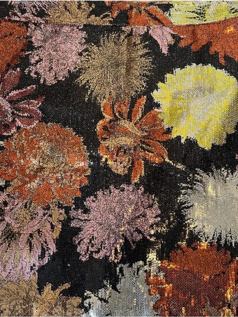 Zara Sequin Floral Mini Skirt in Multicolor Sz L - Picture 2 of 2